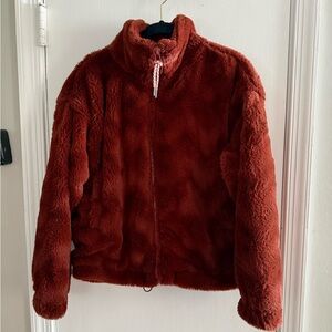 Urban Outfitters Teddy Jacket in Rich Rust
